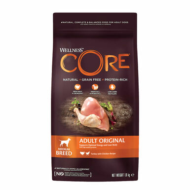 Wellness CORE - Croquettes Original Dinde et Poulet pour Chien
