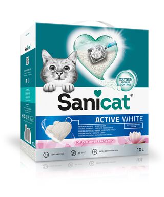Sanicat - Litière Active White Ultra Agglomérante à l'Oxygène Actif pour Chat