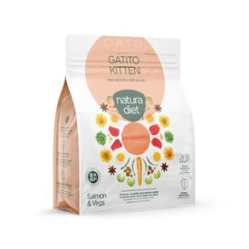 Natura Diet - Croquettes Kitten au Saumon pour Chaton - 400g Natura Diet - Croquettes Kitten au Saumon pour Chaton - 400g
