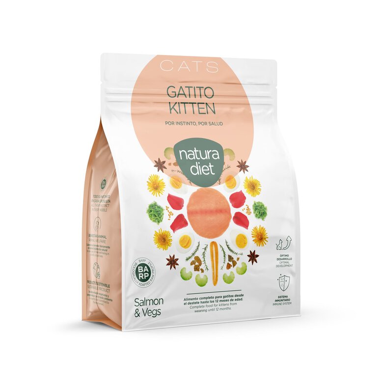 Natura Diet - Croquettes Kitten au Saumon pour Chaton - 400g Image numéro 1 Natura Diet - Croquettes Kitten au Saumon pour Chaton - 400g Image numéro 1