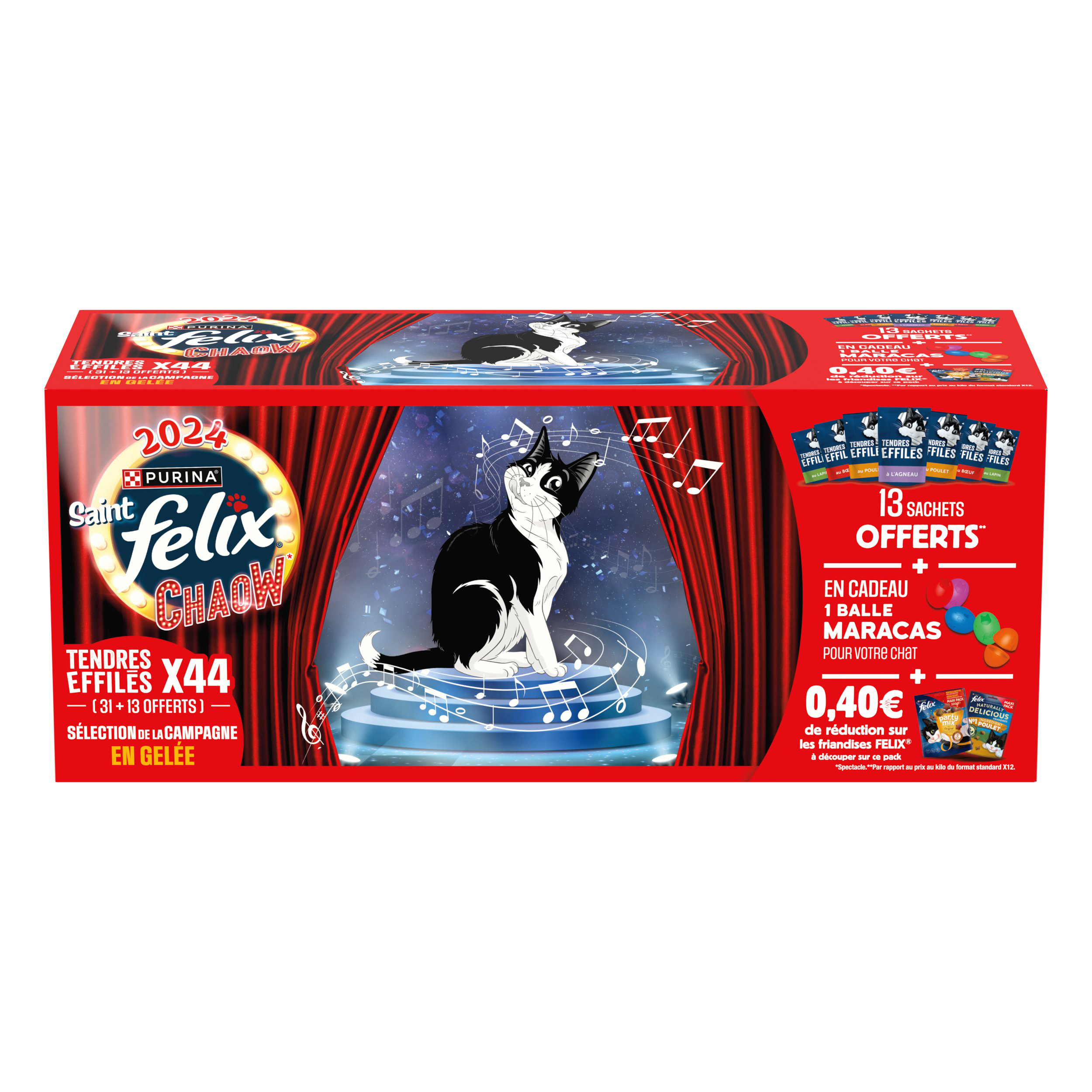 Sachets FELIX Tendres Effil&eacute;s en Gel&eacute;e - S&eacute;lection de la Campagne 40X85g (28+12) pour chats adultes Image num&eacute;ro 3
