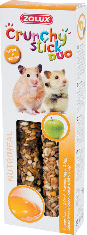 Zolux - Friandises Crunchy Stick Pomme et &OElig;uf pour Hamster - 115g Image num&eacute;ro 1