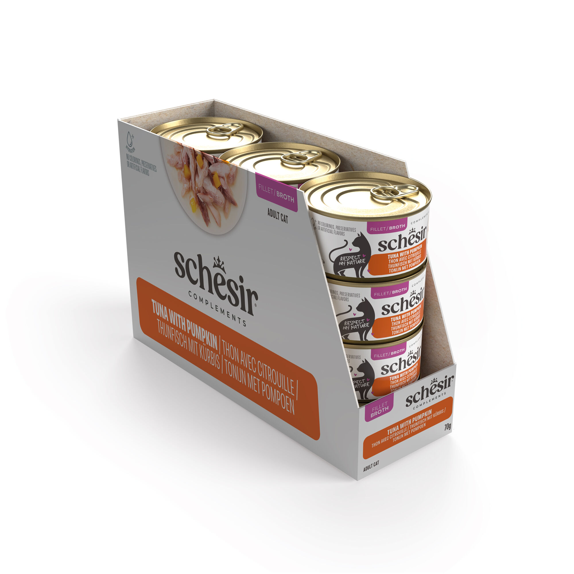 Schesir - P&acirc;t&eacute;e en Gel&eacute;e Thon Et Courge en Bouillon Pour Chats - 70g Image num&eacute;ro 3