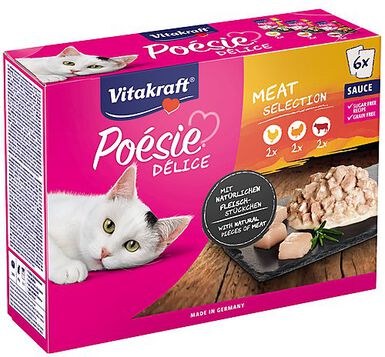 Vitakraft - Multipack Poésie Délice en Sauce à la Viande pour Chat - 6x85g