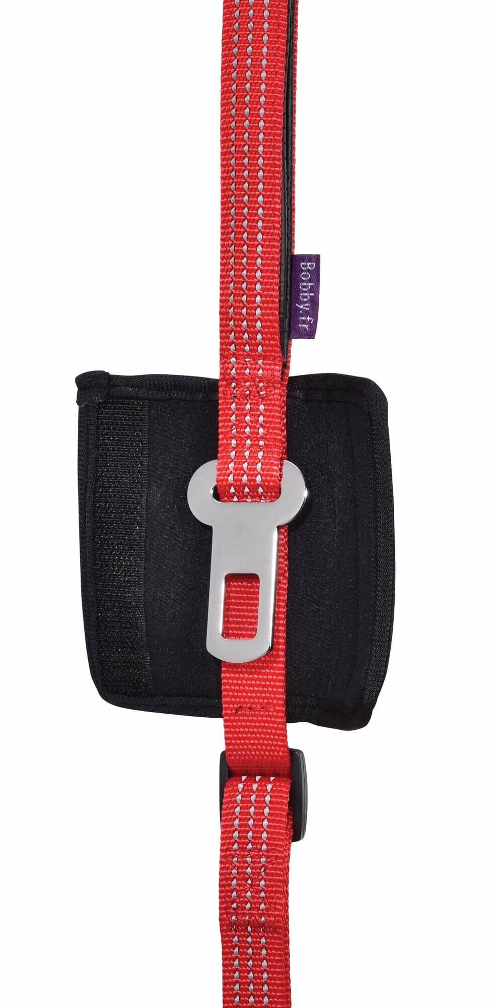 Bobby - Laisse avec Attache S&eacute;curit&eacute; Voiture Rouge pour Chien - S Image num&eacute;ro 2