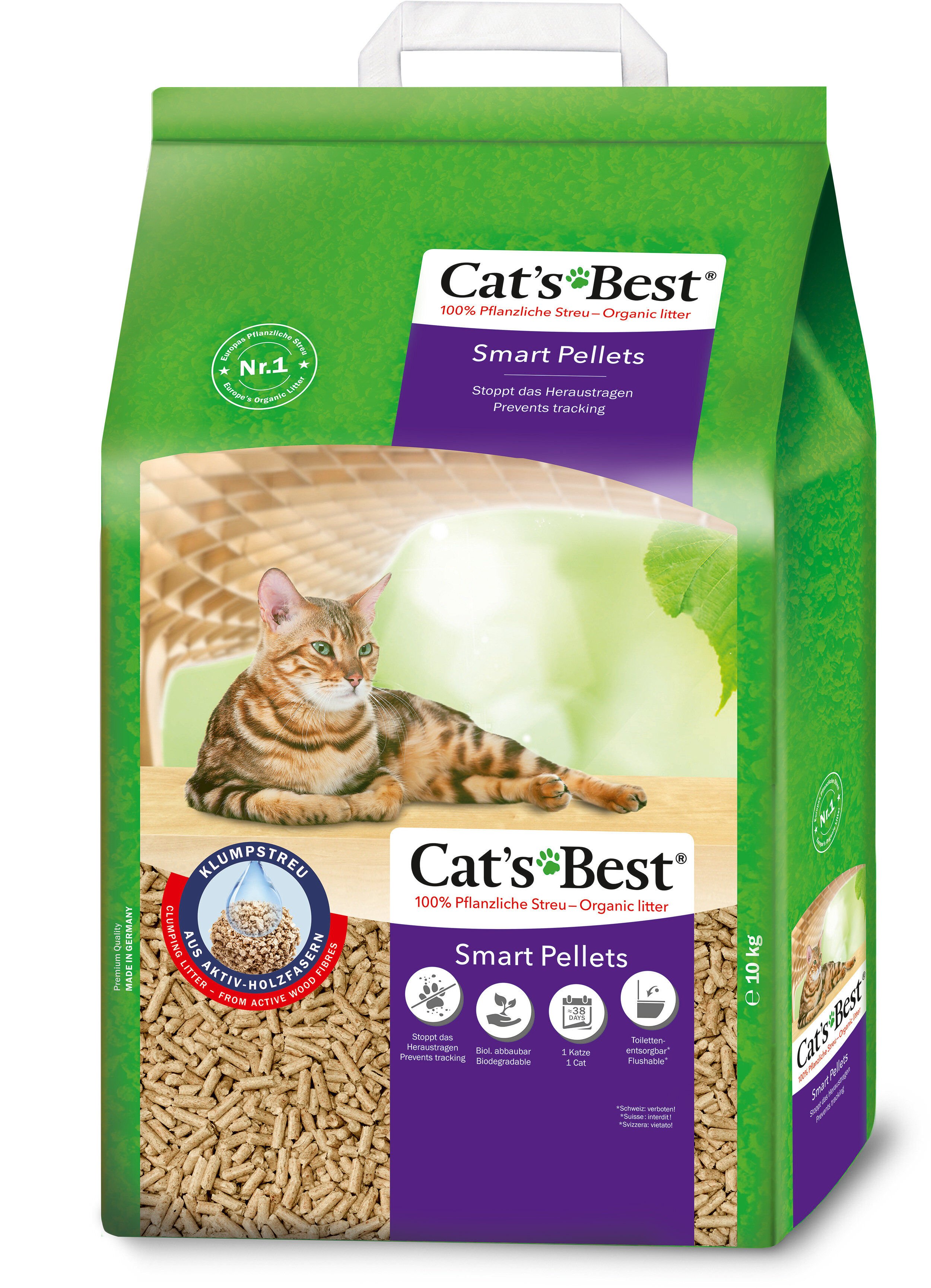 Cat's Best - Liti&egrave;re V&eacute;g&eacute;tale Smart Pellets pour Chat - 10Kg Image num&eacute;ro 1