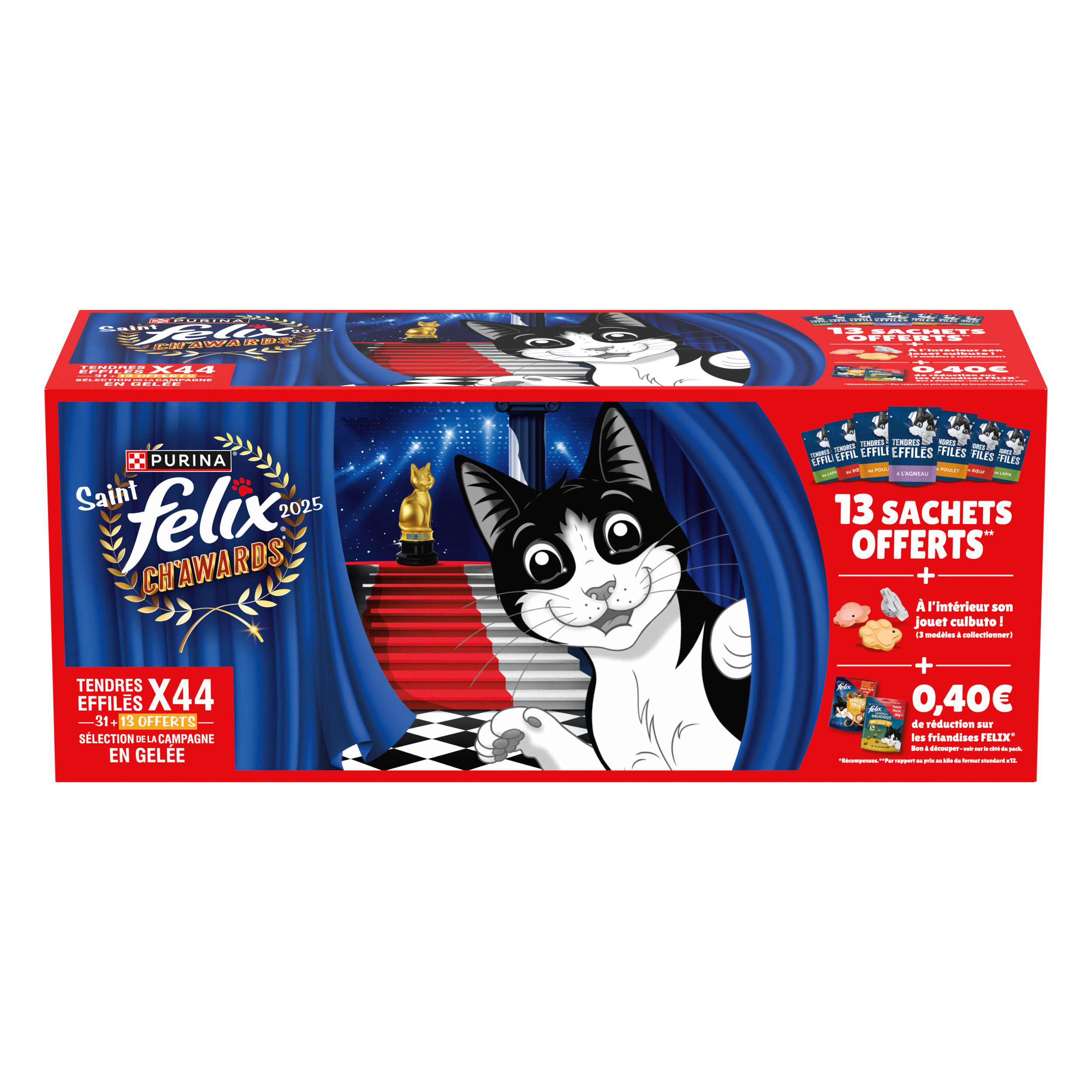 Felix - Tendres Effil&eacute;s en Gel&eacute;e S&eacute;lection De La Campagne Pour Chats Adultes - 44x85g (31+13 Offerts) Image num&eacute;ro 1