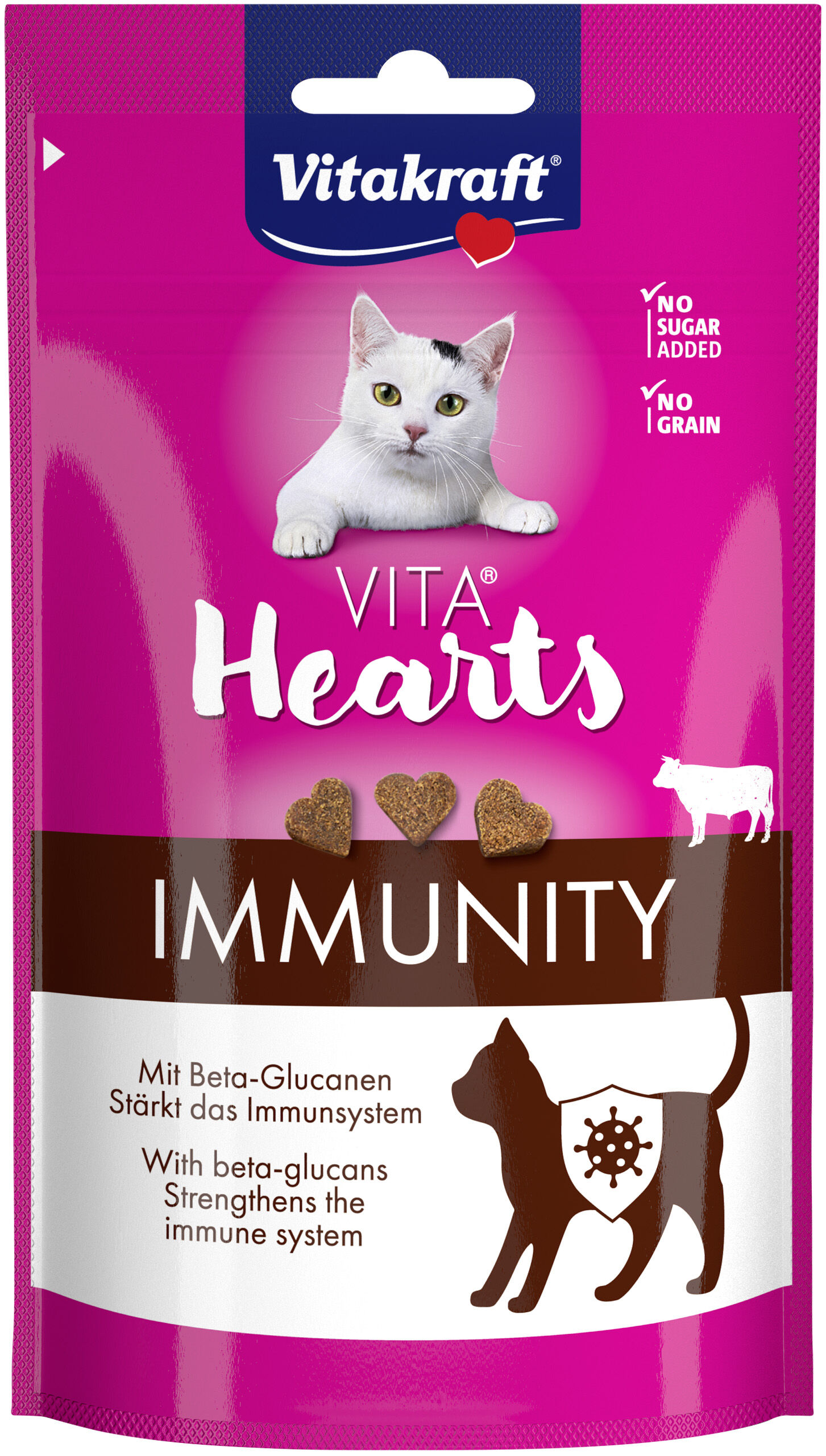 Vitakraft - Friandises Hearts B&oelig;uf Immunit&eacute; pour Chats - 40g Image num&eacute;ro 1