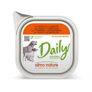 Almo Nature - Pâtée Daily Nogluten Veau Et Carottes - 100g