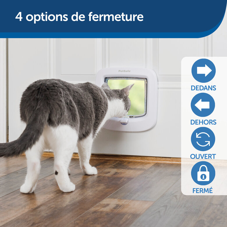 PetSafe - Chatière 4 Positions Luxe pour Chats - Blanc Image numéro 6 PetSafe - Chatière 4 Positions Luxe pour Chats - Blanc Image numéro 6