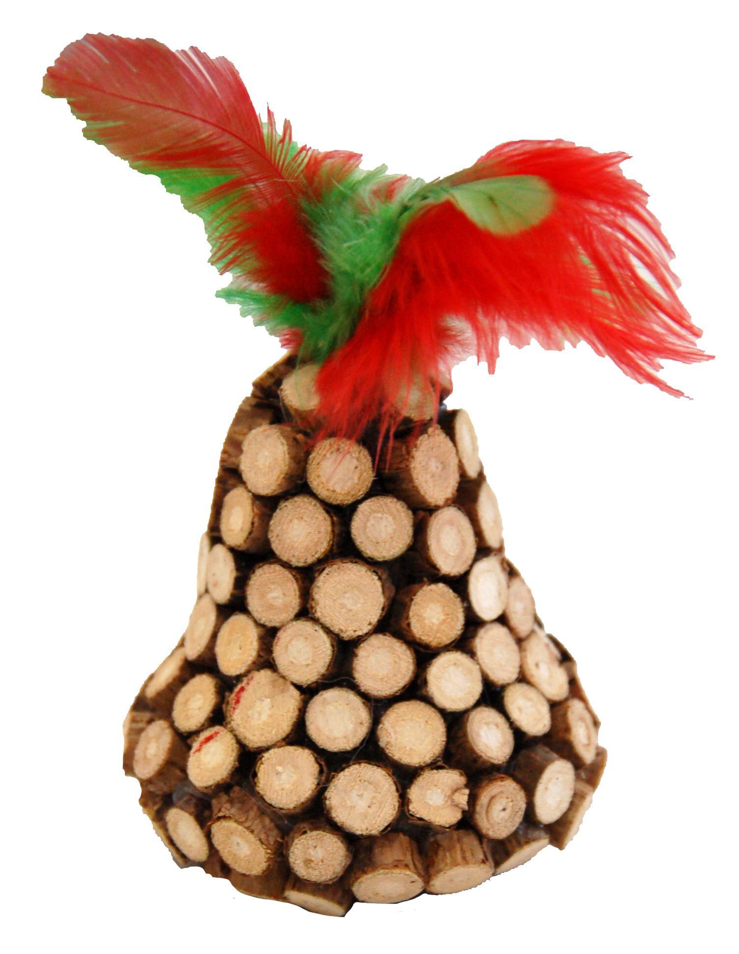 Wouapy - Jouet Cloche en Bois avec Plumes pour Chat Image num&eacute;ro 1