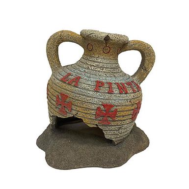 Aquadella - Décoration AMPHORA LA PINTA pour Aquarium - 11,3x10,5x11,4cm