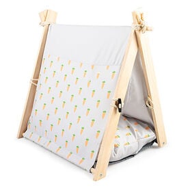 Duvoplus - Tipi avec Coussin Motif Carottes - 35x41x43,5cm