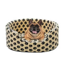 Leeby - Panier Imprim&eacute;s Pattes Beige pour Chien