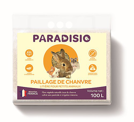 Hamiform - PAILLAGE DE CHANVRE POUR RONGEURS - 8Kg/100L