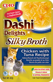 Inaba - Bouillon Dashi Delights SILKY BROTH au Poulet et au Thon pour Chats - 40g