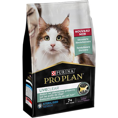 Pro Plan - Croquettes LiveClear Senior +7 Stérilisé Dinde pour Chat - 2,8Kg