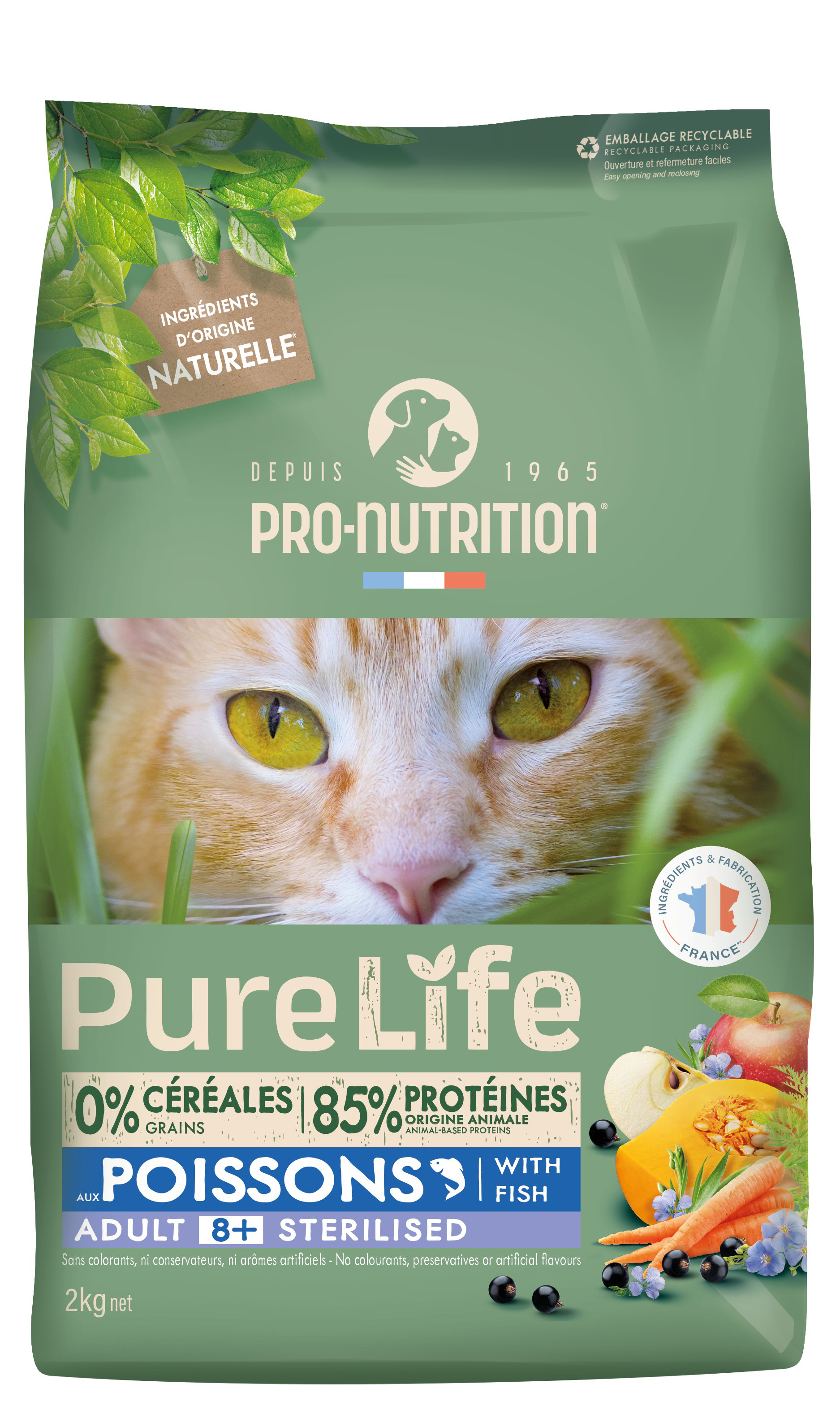 Pro-Nutrition - Croquettes Pure Life Chat 8+ Sterilised - 2kg Image num&eacute;ro 1