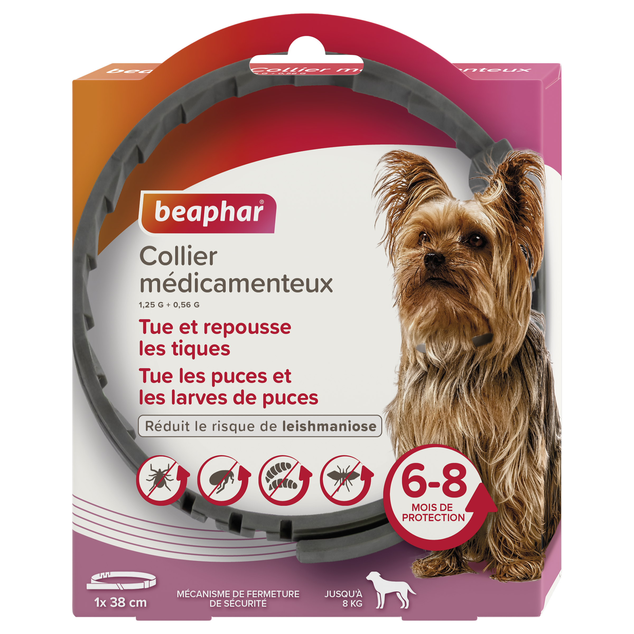 Beaphar - Collier M&eacute;dicamenteux 1,25 g + 0,56g pour Petits Chiens - 38cm Image num&eacute;ro 1