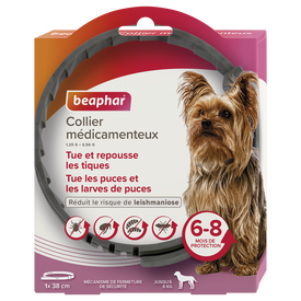 Beaphar - Collier M&eacute;dicamenteux 1,25 g + 0,56g pour Petits Chiens - 38cm