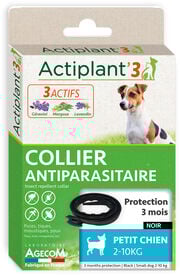 ActiPlant'3 - Collier Antiparasitaire pour Petit Chien - Noir