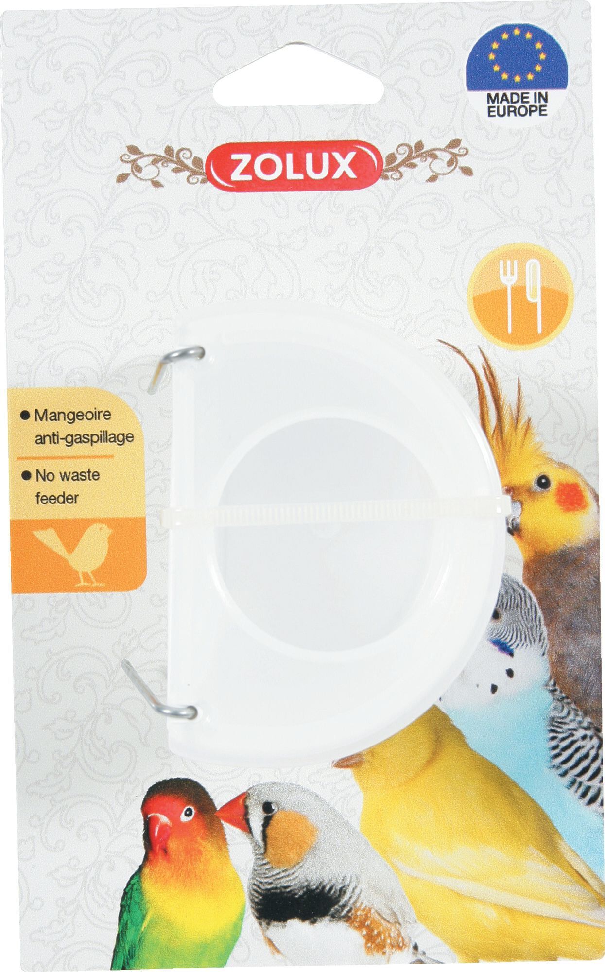 Zolux - Mangeoire Antigaspillage pour Oiseaux - Blanc Image num&eacute;ro 1