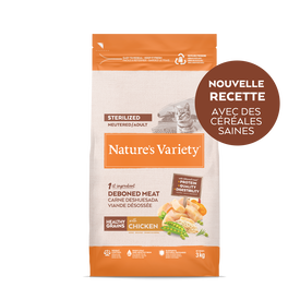 Nature's Variety - Croquettes Healthy Grains St&eacute;rilis&eacute; Poulet pour Chats - 3kg