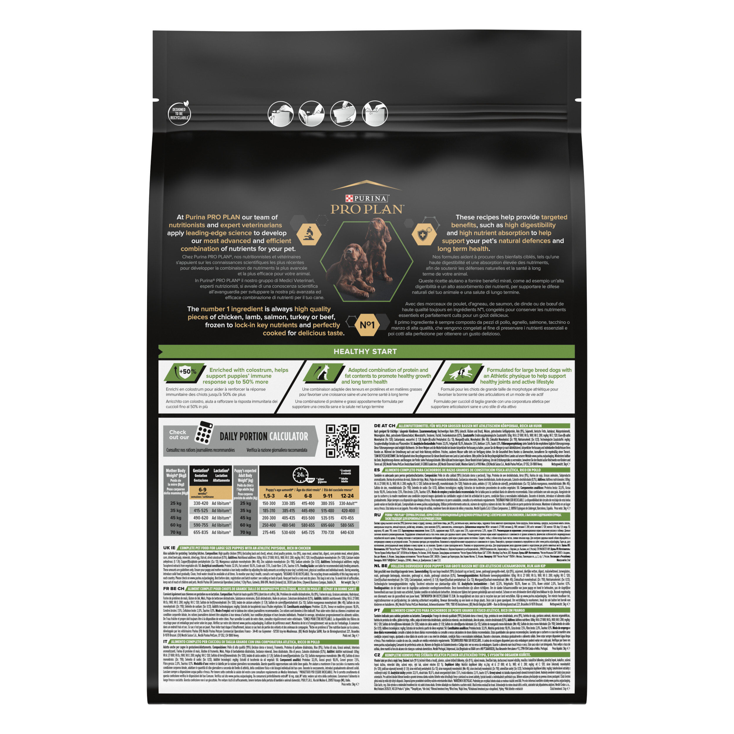Pro Plan - Croquettes Healthy Start Large Athletic Poulet pour Chiot - 3Kg Image num&eacute;ro 3