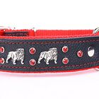 Yogipet - Collier Bulldog Cuir Crystal T65 48/58cm pour Chien - Rouge image number null