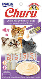 Inaba - Friandises Churu Poulet avec Recette à la Crevette pour Chats - 4x14g