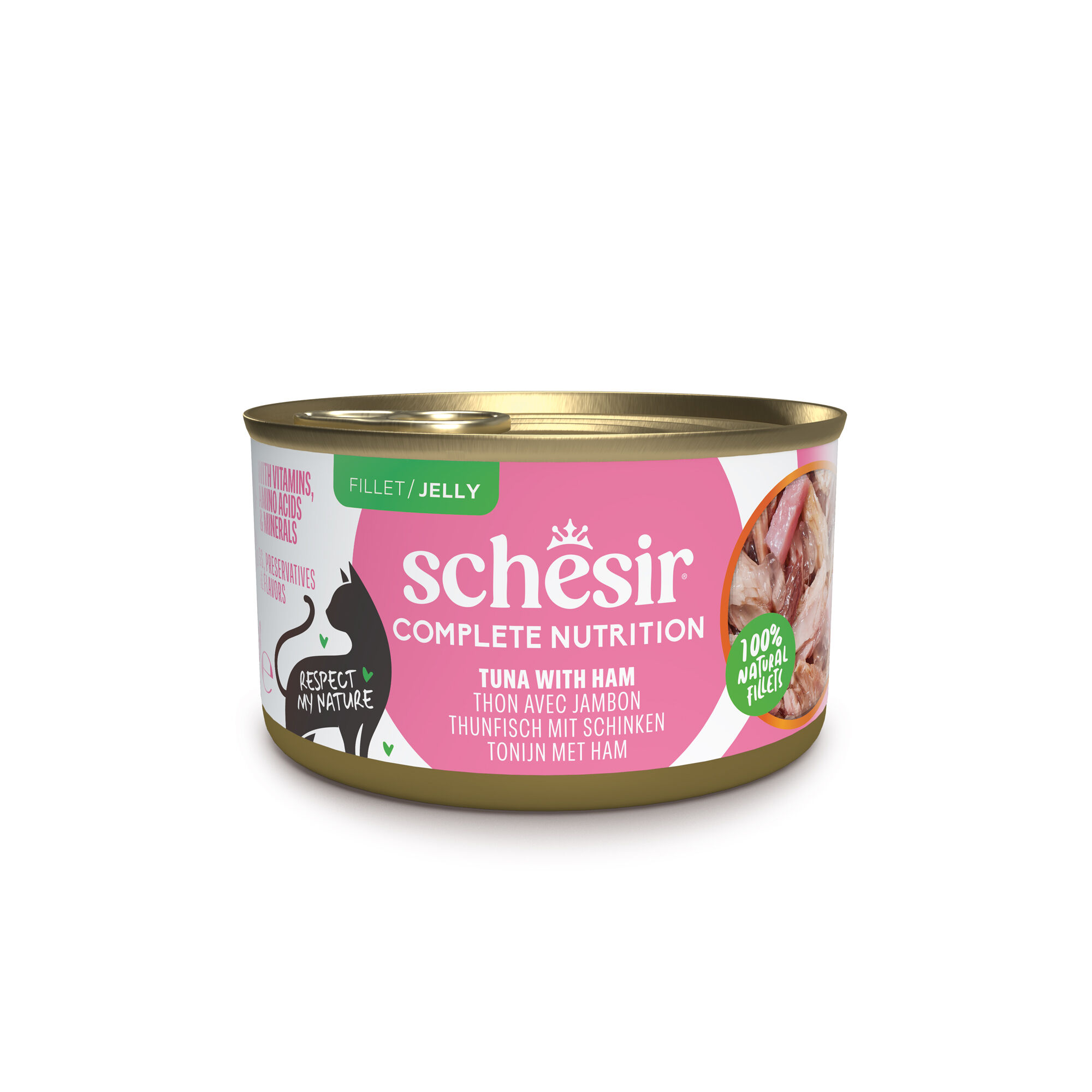 Schesir - P&acirc;t&eacute;e en Gel&eacute;e Thon et Jambon Pour Chats - 85g Image num&eacute;ro 1