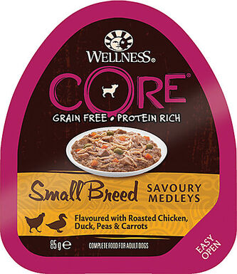 Wellness CORE - Repas Savoury Medleys Poulet et Canard pour Chien Petite Race - 85g