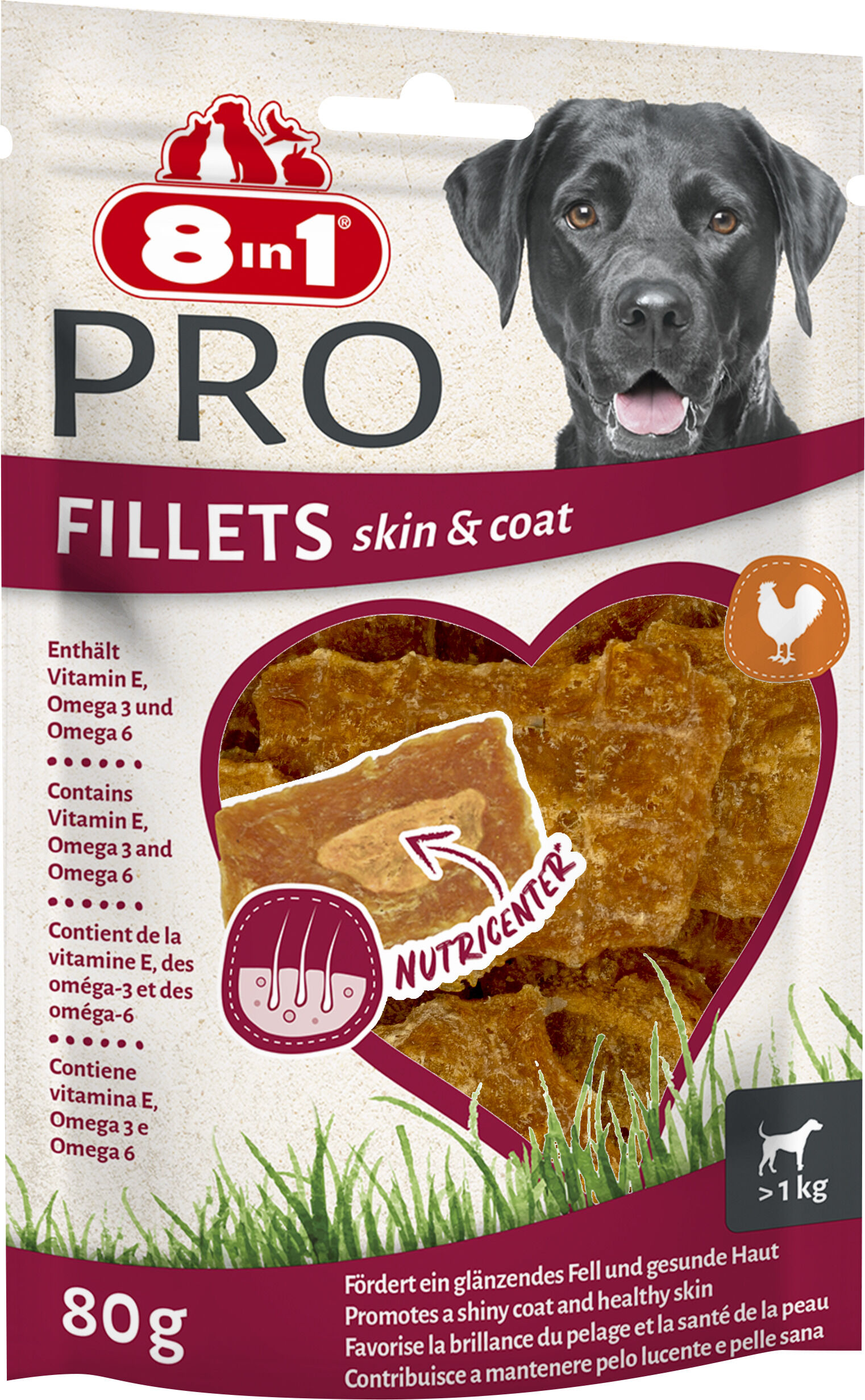 8in1 - Friandises Fillets Pro Skin & Coat pour Chiens - 80g Image num&eacute;ro 2