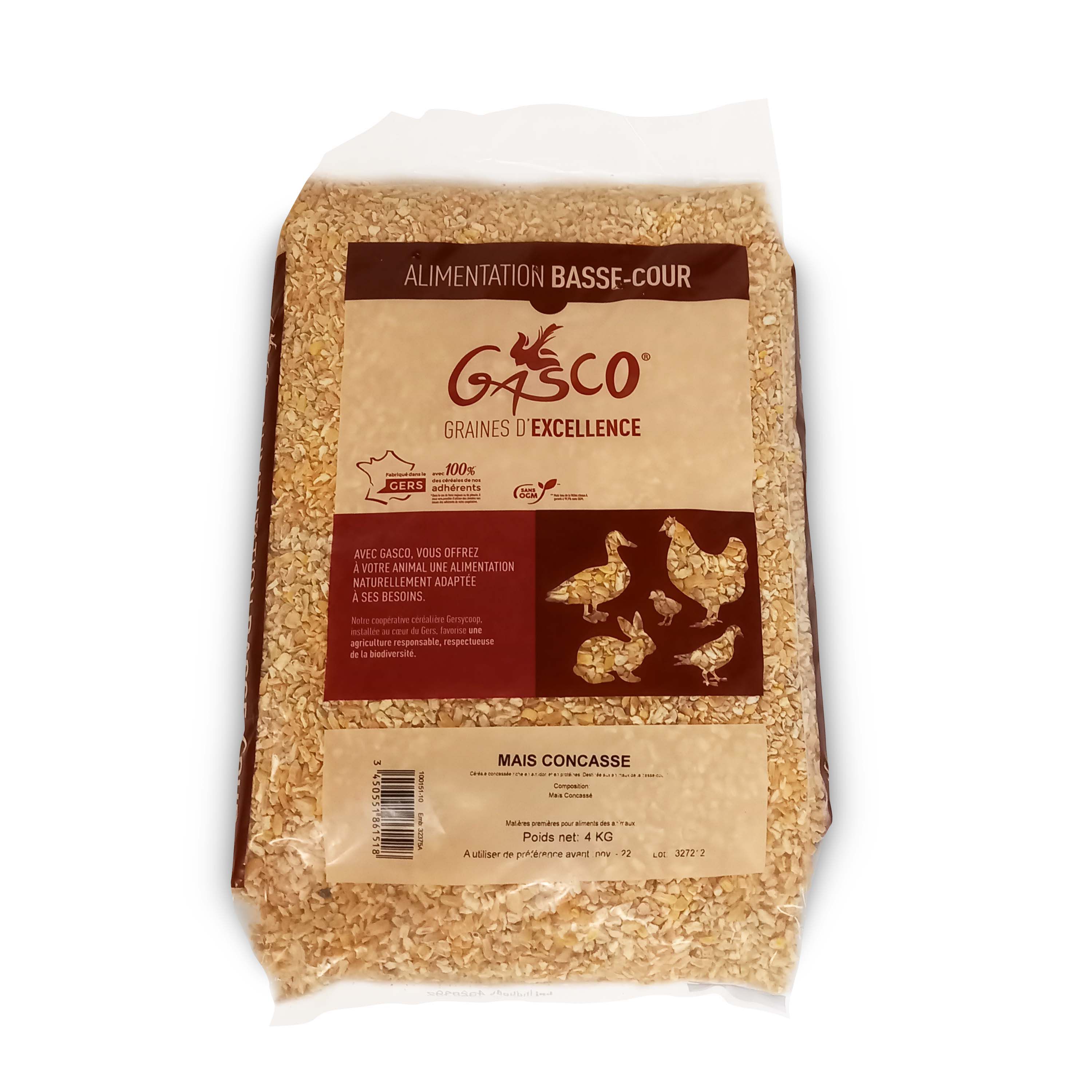 Gasco - Ma&iuml;s Concass&eacute; pour Basse-Cour - 4Kg Image num&eacute;ro 2