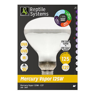 Reptile Systems - Lampe Basking D3 E27 pour Reptiles - 125W