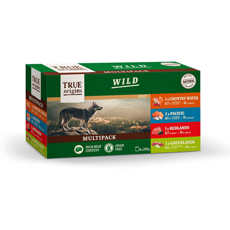 True Origins Wild - Multipack de P&acirc;t&eacute;es pour Chiens Adultes - 6x200G Image num&eacute;ro 1