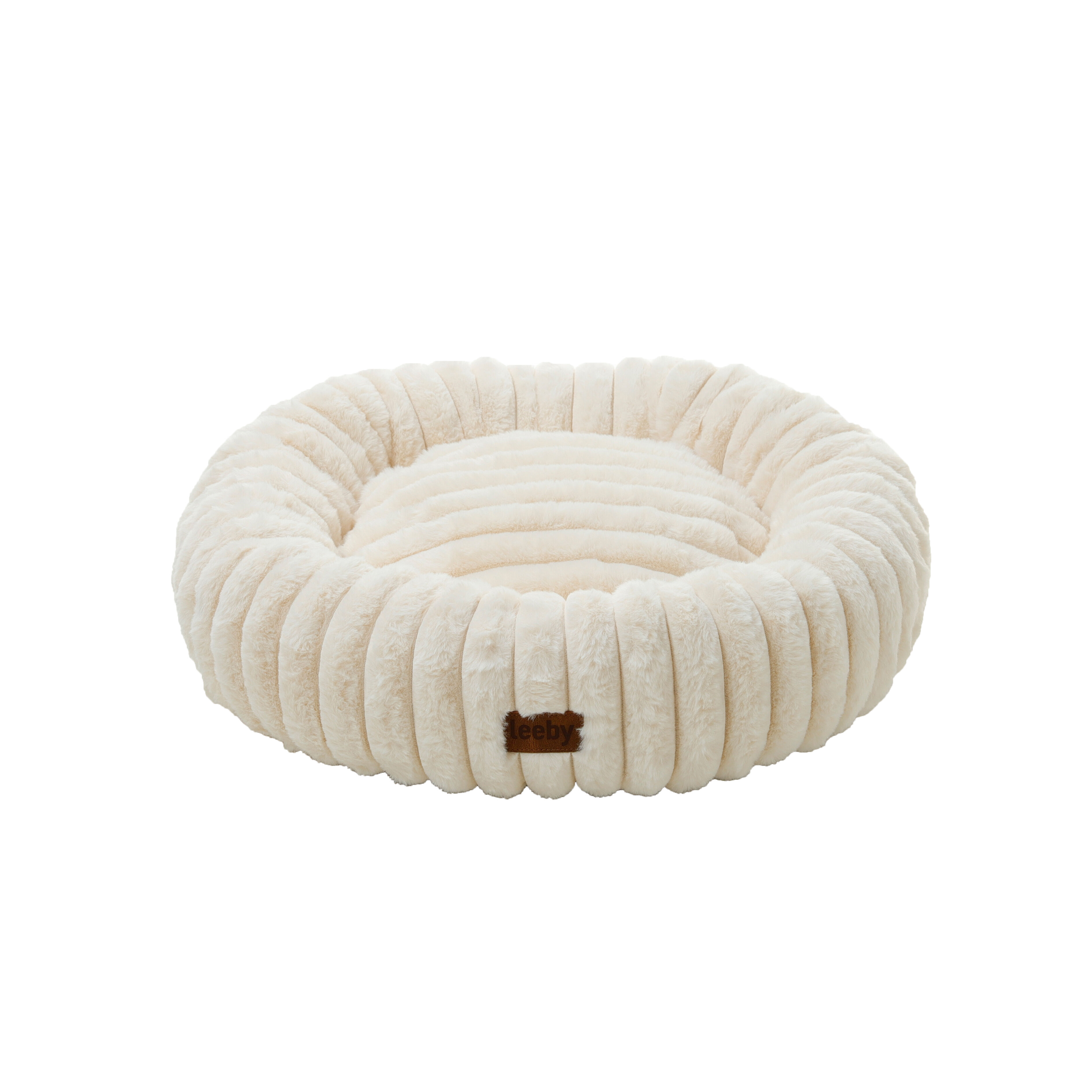 Leeby - Donut Velours C&ocirc;tel&eacute; pour chats - Cr&egrave;me Image num&eacute;ro 2