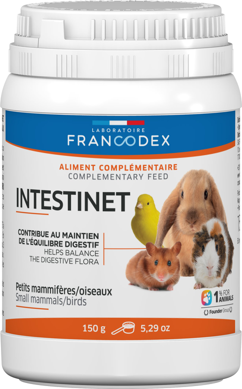 Francodex - Aliment Intestinet qui maintien l'Équilibre Digestif pour Rongeur - 150g Image numéro 1 Francodex - Aliment Intestinet qui maintien l'Équilibre Digestif pour Rongeur - 150g Image numéro 1