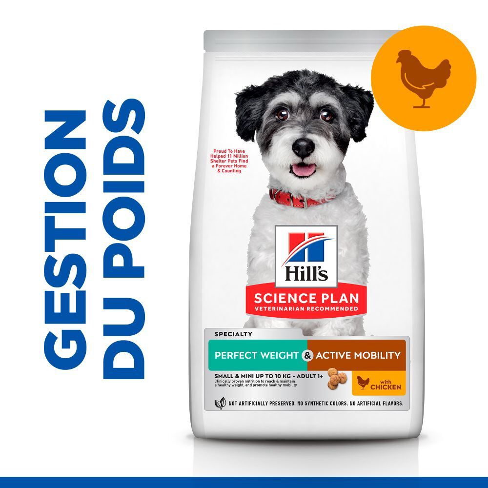 Hill's Science Plan - Perfect Weight & Active Mobility Aliment Pour Petit Chien Adulte Poulet - 1,5kg Image num&eacute;ro 5