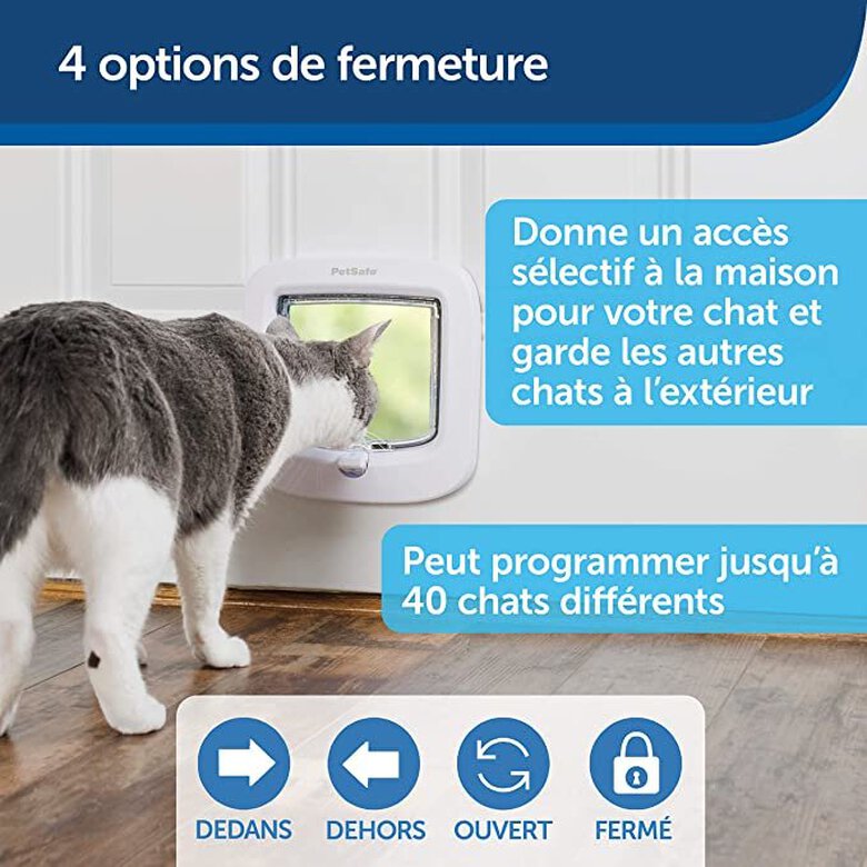 Petsafe - Chatière Porte Magnétique Luxe pour Chiens et chats - Blanc image number null