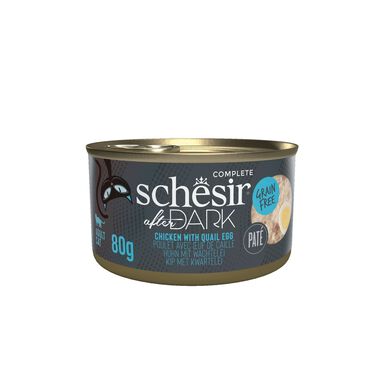Schesir - Pâtée Hachée After Dark au Poulet Œuf de Caille pour Chats - 80g