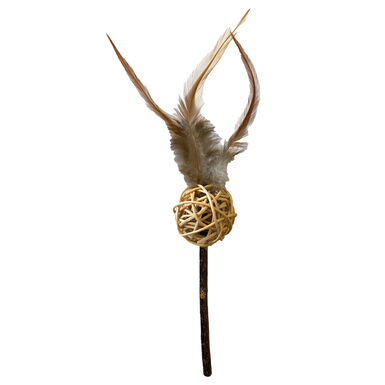 Croci - Jouet Baguette Euphoria Balle/Plumes pour Chats - 11cm