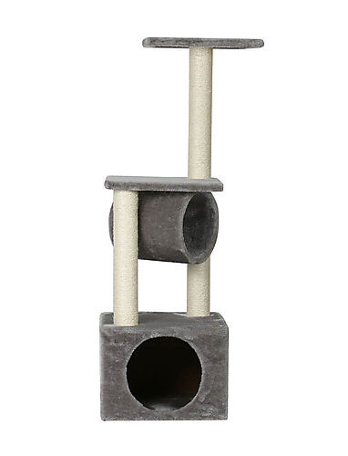 Animalis - Arbre &agrave; Chat Tube avec 2 Plateaux - Gris Image num&eacute;ro 2