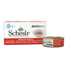 Schesir - Pâtée en Gelée Thon et Crevette pour Chats - 6x50g
