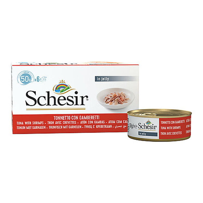 Schesir - Pâtée en Gelée Thon et Crevette pour Chats - 6x50g Image numéro 1 Schesir - Pâtée en Gelée Thon et Crevette pour Chats - 6x50g Image numéro 1