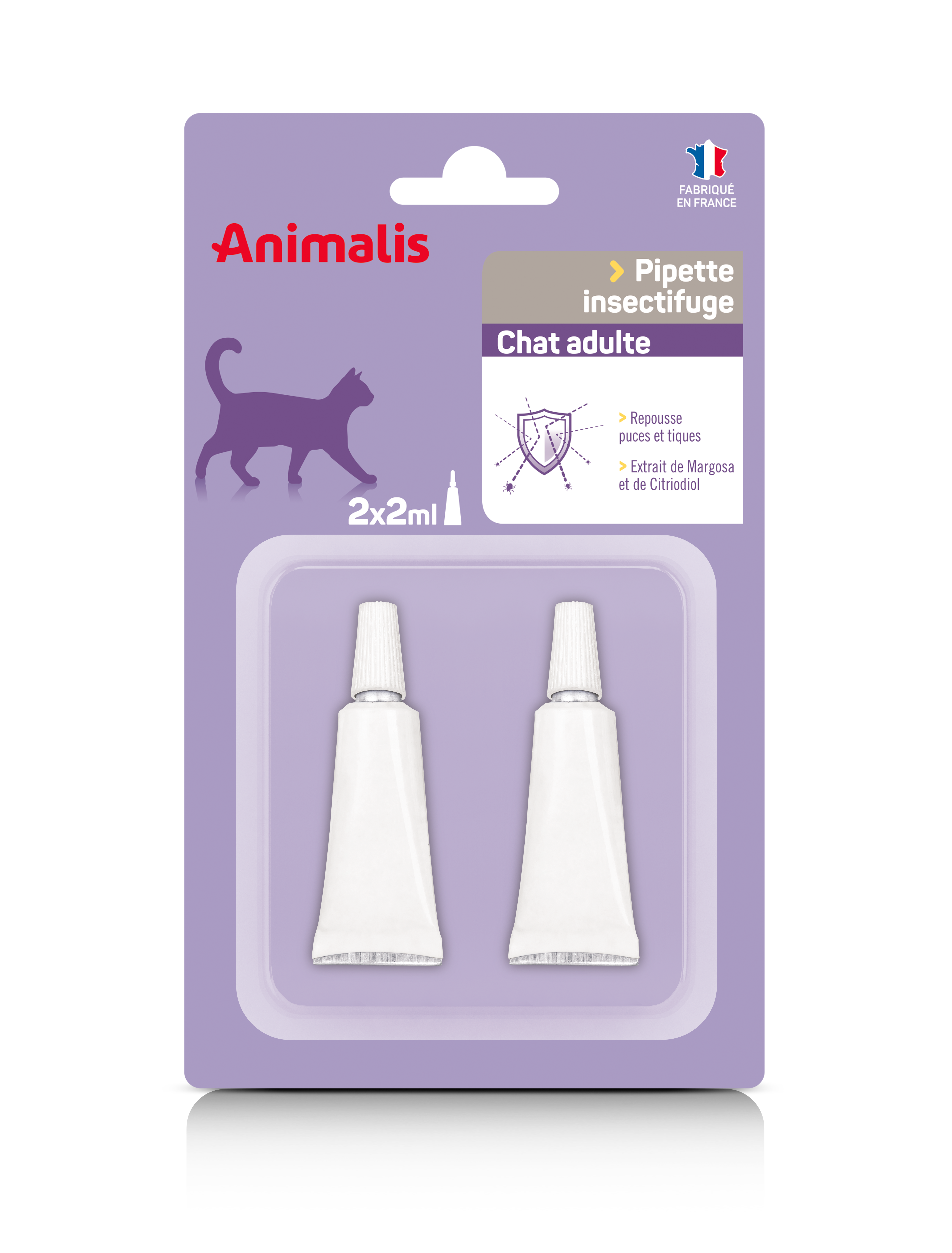 Animalis &ndash; R&eacute;pulsif Insectifuge en Pipette pour Chat - 2x2ml Image num&eacute;ro 1