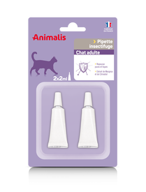 Animalis &ndash; R&eacute;pulsif Insectifuge en Pipette pour Chat - 2x2ml