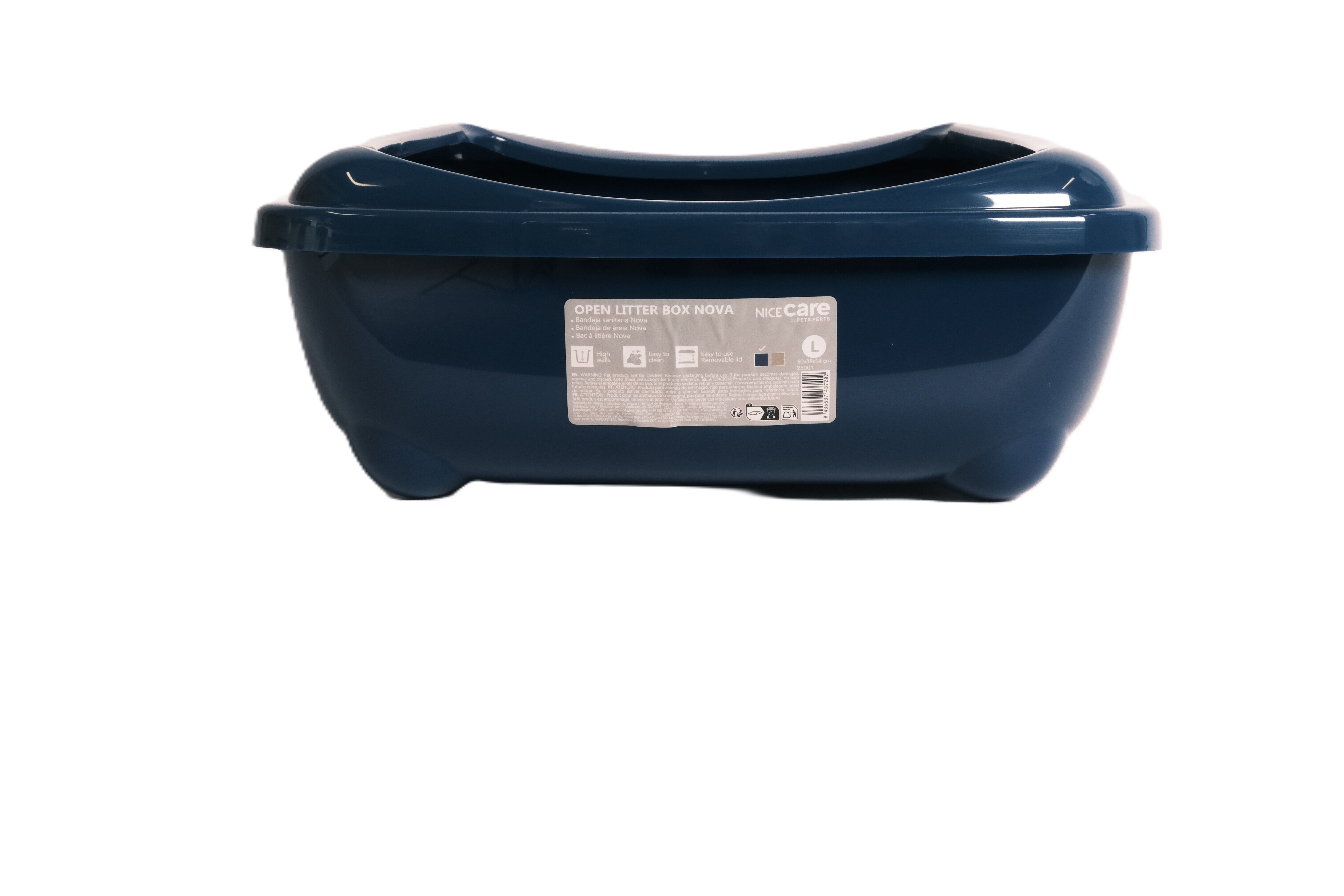 Nice Care &ndash; Grand Bac &agrave; Liti&egrave;re Ouvert Bleu avec Bord Renforc&eacute; Amovible - 50cm Image num&eacute;ro 1