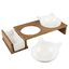 Duvoplus - Ecuelle Double Dinner Blanc et Bois pour Chat - 41,5cm Indicateur image numéro 2