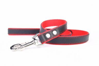 Yogipet - Laisse en Cuir avec Nylon 120cm pour Chien - Rouge
